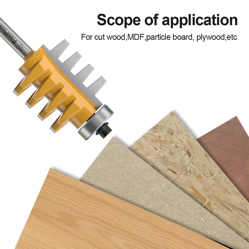 FivePears Finger Joint Router Bit with 1/4" Shank,Reversible Finger Joint