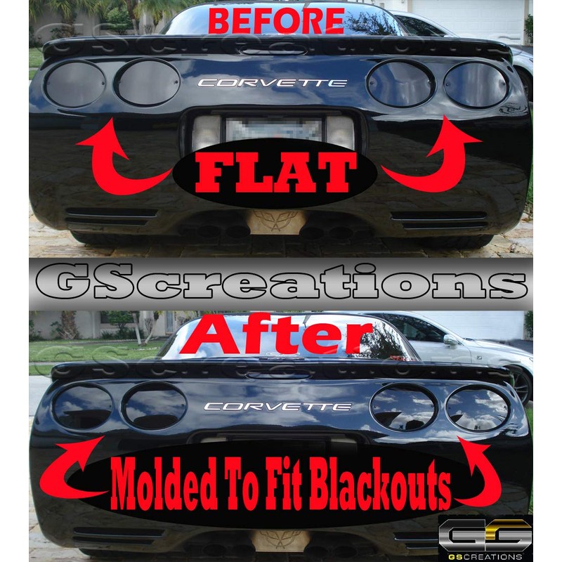 GScreations Corvette Rear Reverse, 3rd Brake, Taillight Acrylic Blackout Kit