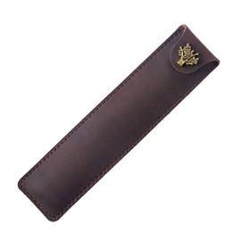 NUOBESTY Leather Pen Pouch Single Pen Case Holder Fountain Pen Pouch Soft Pen Sleeve Cover Durable Pen Case Desk Supplies (Coffee)