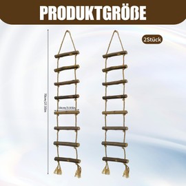 2 Stück Wichtel Strickleiter aus Holz & Seil – Mini Seilleiter für Wichteltür, Weihnachtswichtel & Puppenhaus – Wichtel Zubehör Weihnachten – Skandinavische Deko für Kinderzimmer & Basteln