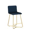 CangLong Upholstered Counter Stool Chair with Polished Gold Metal Frame,
