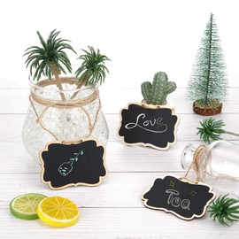 Chalkboard Tags Hanging Wooden Mini Chalkboard Signs Wooden Chalkboard Tags, Hanging Chalkboard Labels, Ideal Price Tags, Message Tags, Black (12)