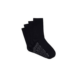 Bonds Men's Logo Light Crew Socks - 4 Pack, Black (4 Pack), 6-10 / Medium