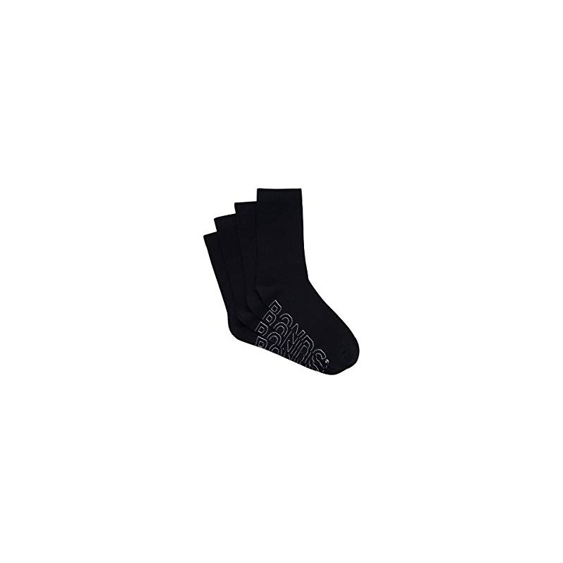 Bonds Men's Logo Light Crew Socks - 4 Pack, Black