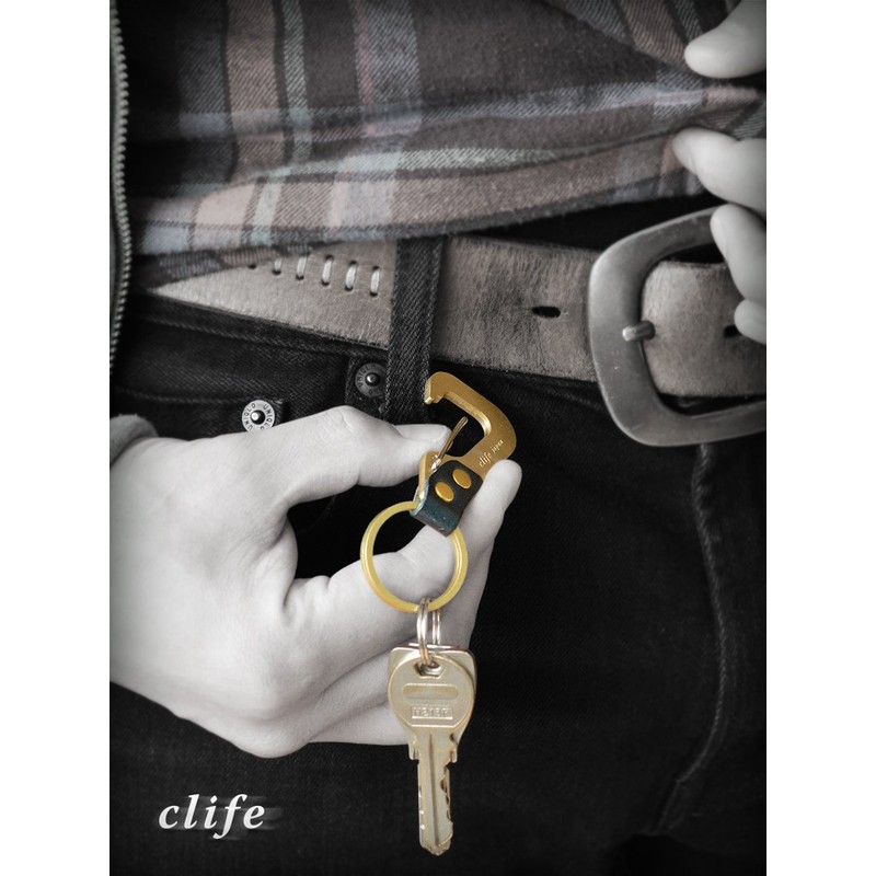 clife GRASP Cliff Key Boulder Key Ring Genuine Leather CF-101,