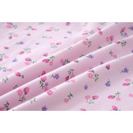 BANGSAUR Girls' Nightgown Cotton Sleepshirts, Heart Print Princess Nightdress, 2-Pack Nightwear for Girls 3-12 Years(Floral,8-9Years)