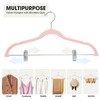 Ulimart 24-Pack Blush Pink Velvet Hangers,Pants Hangers with Clips Adjustable,Felt
