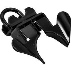 Jake Sales -Black Powder Coated Chain Link Fence Butterfly Gate Latch - 1-3/8" Gate Frame and 2-3/8" Gate Post - Fence Gate Latch with Hole for Padlock