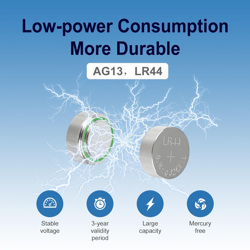 kunying AG13 LR44 Batteries (25-Pack) - Long-Lasting 1.5V LR44 Alkaline