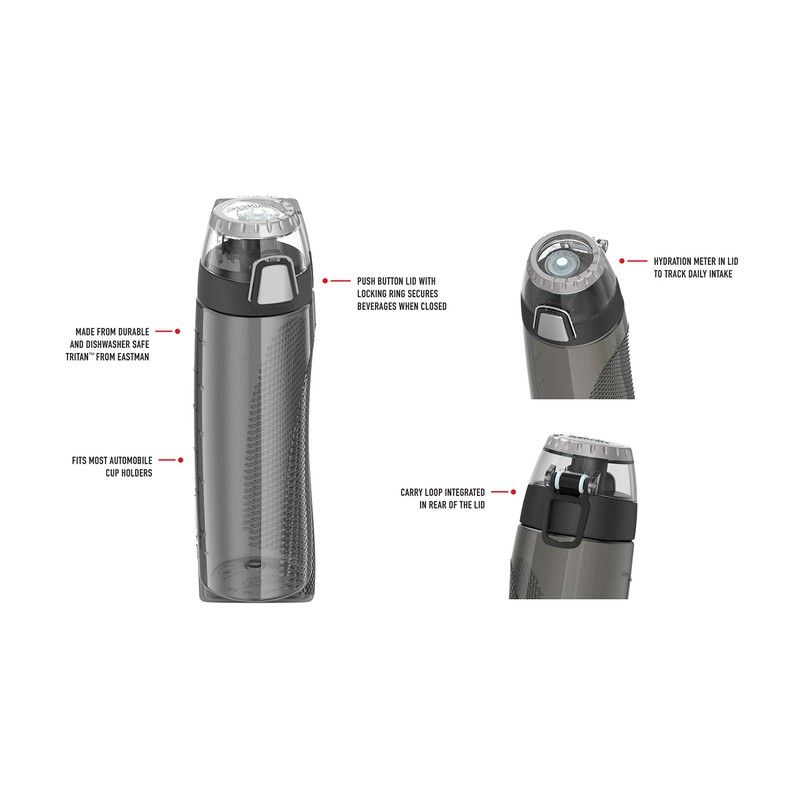 Thermos Tritan Hydration Bottle with Meter, 24-Ounce, Smoke (HP4100SMTRI6)