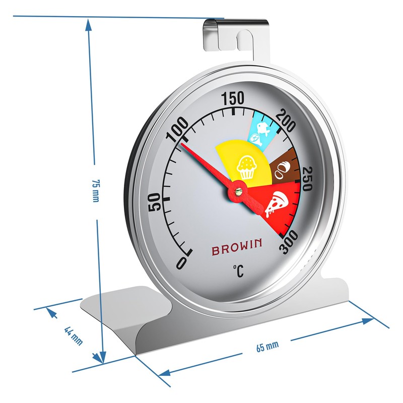 BROWIN® Analogue Oven Thermometer Stainless Steel 100502 | 0-300 °C