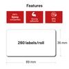 LabelTrade Compatible / Replacement for Dymo 99012 36 x 89