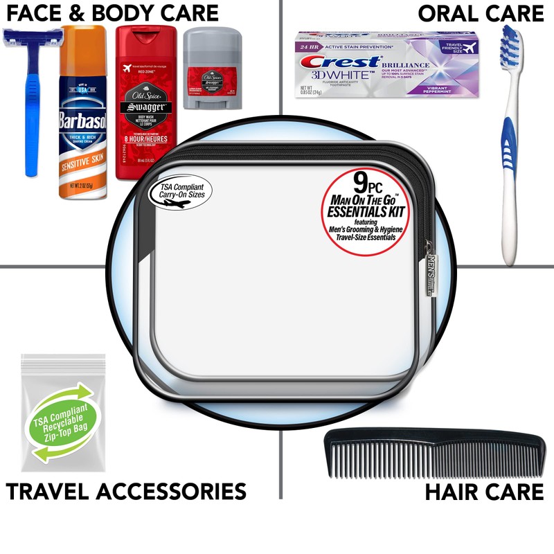 Convenience Kits International Men's Deluxe, 9-Piece Kit with Travel Size