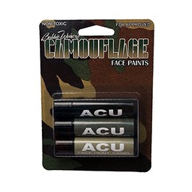 Bobbie Weiner Camouflage 3 Face Paint Sticks Kit, ACU