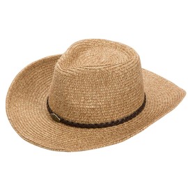 Women Men’s Western Cowboy Hat Summer Straw Hat Mexican Cowgirl Hat Newsboy Sunblock Top Cap Wide Brim Sun Hat Classic Khaki