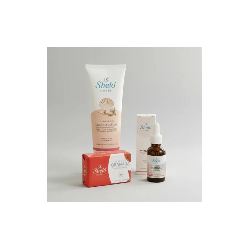 Kit Facial Shelo Nabel: Crema+vitamina C+jabón Granada