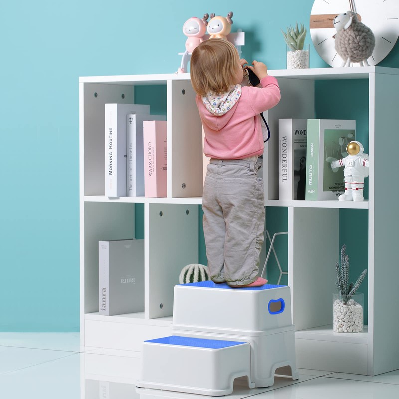 Victostar 2 Step Stool for Kids, Anti-Slip Sturdy Toddler Two