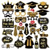 Nenluny 2025 Graduation Photo Booth Props Black Gold Graduation Photo