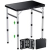 GARLLEN Camping Table with Waterproof High-Density Plastic Tabletop, 3 Adjustable