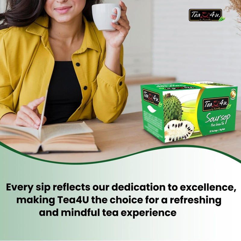 Tea4U Soursop Green Tea - Smooth Blend of Soursop Flavor