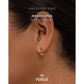PURELEI® 'Ike' earrings., Gold Plated, gold