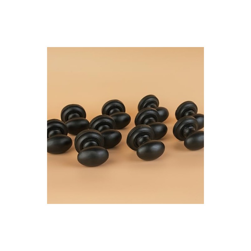 The Woodbury Lane 10 Pack Cabinet Knobs, Oval Drawer Pulls
