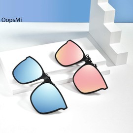 OopsMi TR90 - anteojos de sol polarizadas, unisex, antirreflectante, para anteojos graduadas, Azul, L
