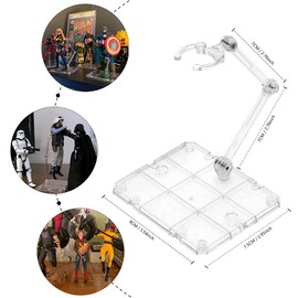 XISTEST - Soporte para figura de acción, 2 piezas, soporte para figura de acción de montaje, base para muñeca, modelo de muñeca, soporte compatible con HG RG SD SHF Gundam 1/144 Toy (transparente)