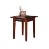 Shaker End Table with Charging Station in Walnut Brown Modern