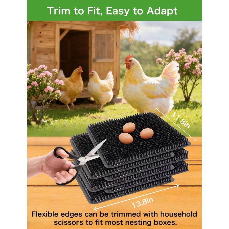 PERZUMI Washable Nesting Pads for Chicken Coop, 4-Pack, 13×11 in