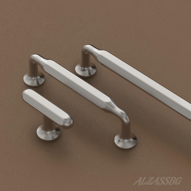 Alzassbg 10 Pack Brushed Satin Nickel Cabinet Handles, 3 Inch(76mm)