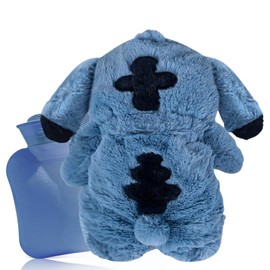 Fluffy Hot Water Bottle, Sti-tch Hot Water Bottle, Sti-tch Hot Water Bottle Cuddly Toy, Cartoon Hot Water Bottle for Children, Hot Water Bag, Removable Inner Container, Hand Warmer for Children and