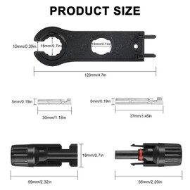 LEPITERY 40PCS MC4 Solar Panel Connectors, MC4 Male/Female 1000V Solar Panel Cable Connectors IP67 Waterproof, with 2 Pcs Assembly Spanners for Solar Cable PV Systems