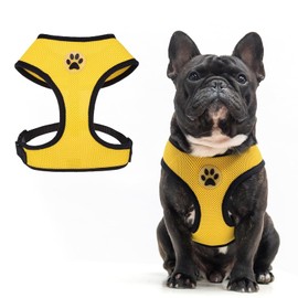 BINGPET No Pull Dog Harness,Soft Mesh Breathable All Weather Vest Harness,Safety Protection Design Durable Adjustable Step-in Easy Walk Dog Harness for Small Medium Large Dogs(Yellow,M)