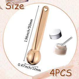 QfwdfcTrenz 4pcs Eye Cream Applicator Metal Eye Roller Cream Eye Serum Roller Ball Massager Stick Women Facial Massager for Reduce Depuffer, Massage (Silver&Gold)