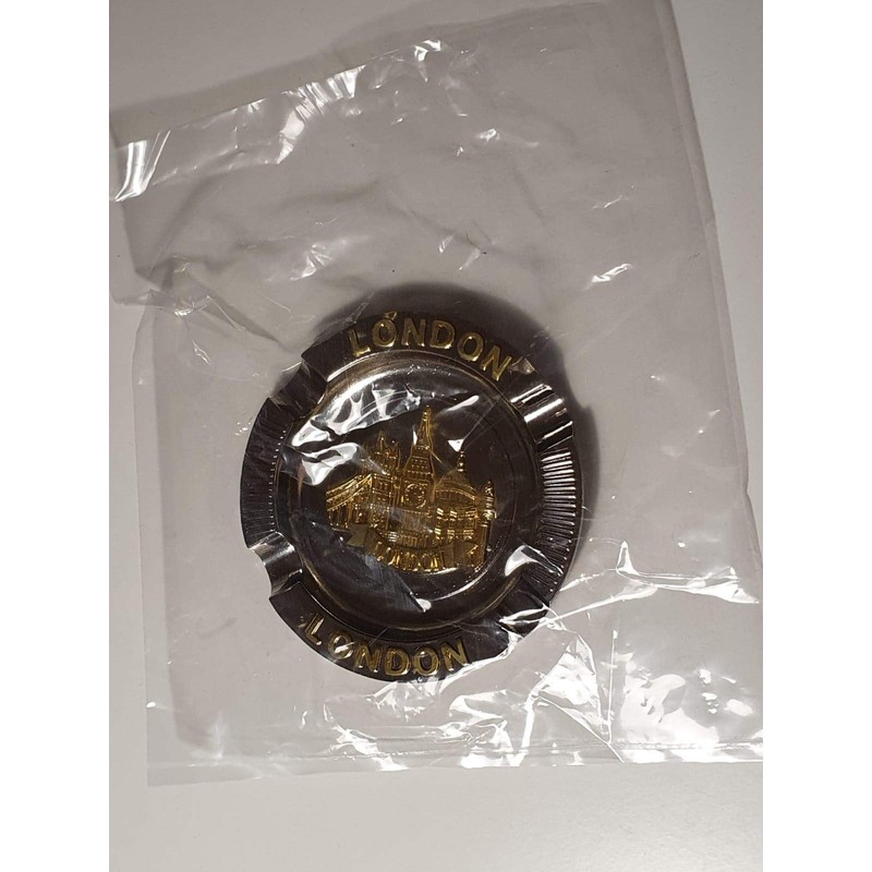 London Icons Mini Metal Ashtray - Collage in Golden Colour
