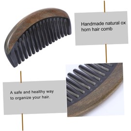 Ipetboom Natural Ox Horn Hair Comb Handmade Fine Teeth Wood Comb Static Scalp Massage Relaxing Hairbrush Random Color for Family and Personal Use Random Color