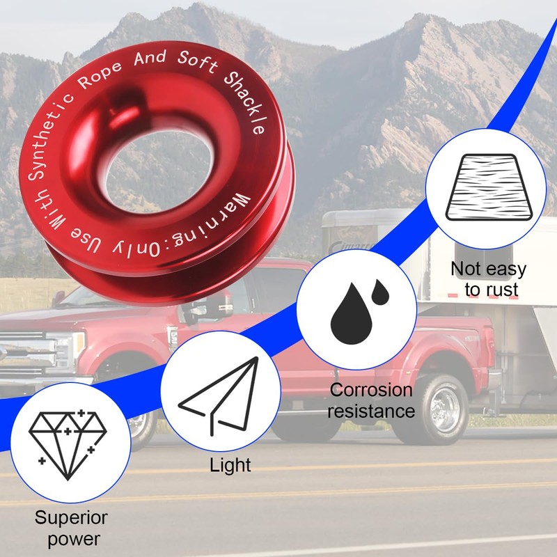 HZEL Car Winch Snatch Recovery Ring, 66000 LBS Break Strength