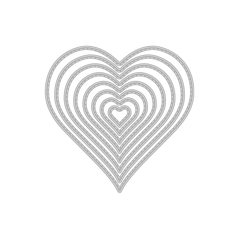 Rayher Heart Cutting Dies with Stitching on the Edge, Set