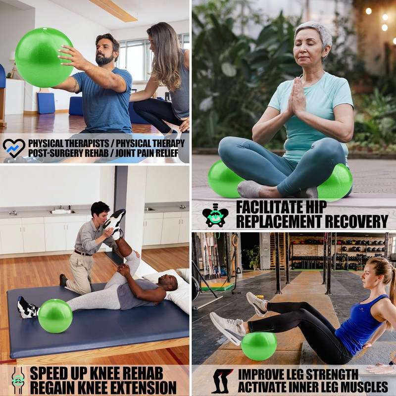 Small Exercise Ball Anti-Burst Non-Slip Stability 9 Inch with Inflatable
