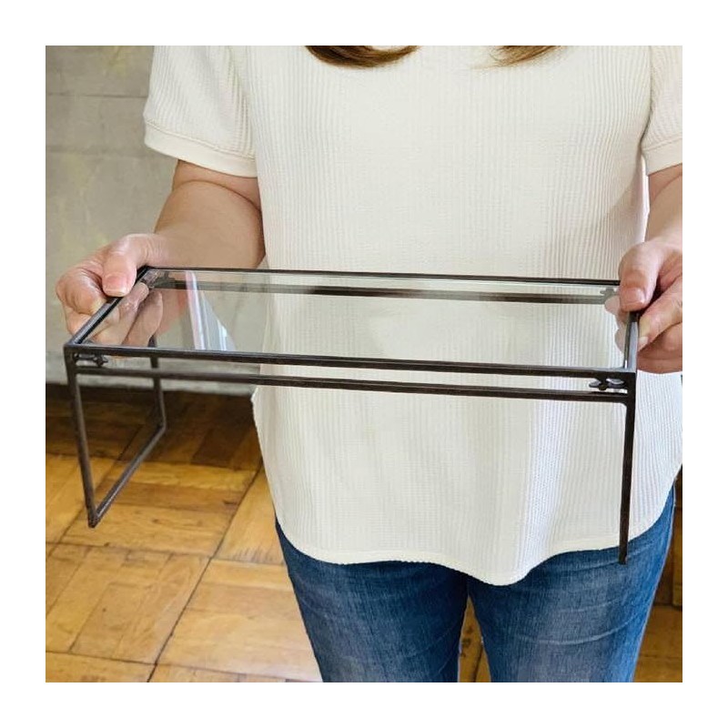 SOW Joseph Iron DTFF2661SW Wide Small Glass Display Stand