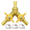 Metaland Brass 3 Way Shut-Off Valve, 3/8" Hose Barb 2