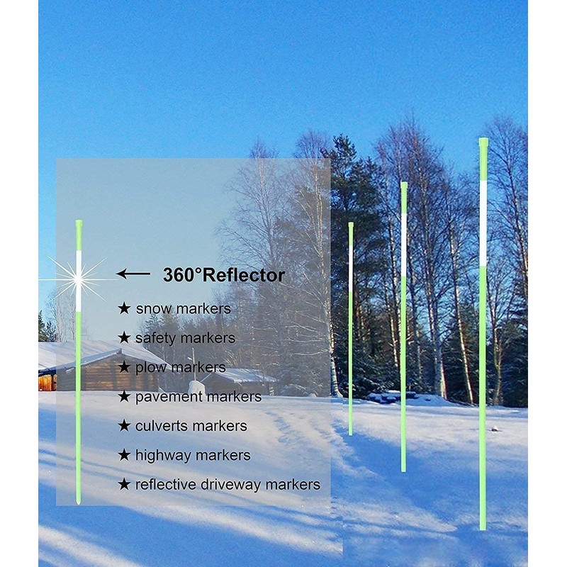 FiberMarker 48-Inch Reflective Driveway Markers Driveway Poles for Easy Visibility