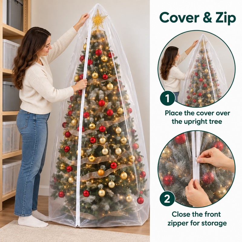 Transparent Christmas Tree Storage Bag for Artificial Trees – Thick