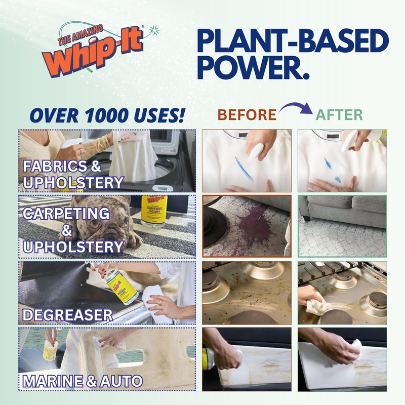 Whip It Cleaner, Multi Purpose Stain Remover CONCENTRATE, Makes 32