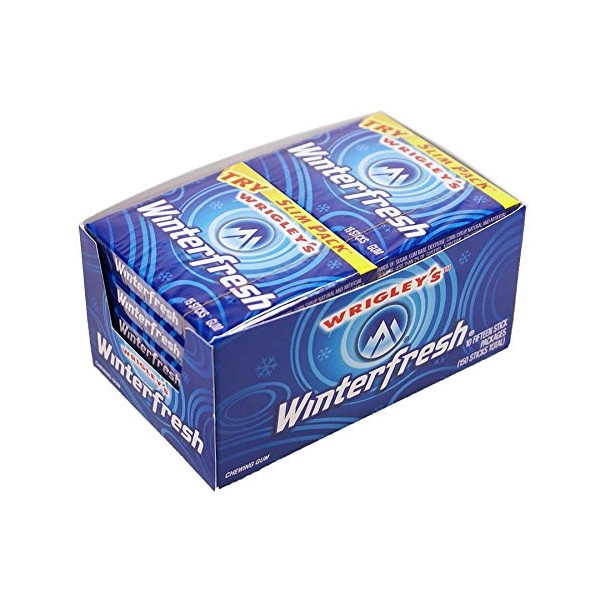 Wrigley's Winterfresh Gum 10Packung@ 15-Stick 150 Streifen Slim Packs aus den USA