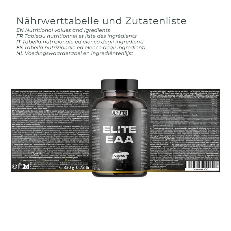 EAA Capsules - 360 Mega Caps a 750 mg -