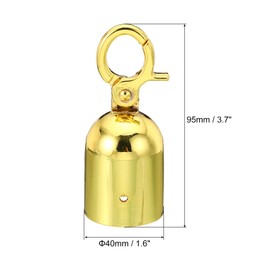 PATIKIL 1.6" Stanchion Rope End Stopper, Cord End Caps Barrier Rope End Cap Snap Hooks for Crowd Control Queue Divider, Golden