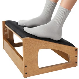 XINGMIAOWJ Ergonomic Foot Rest, 4 Adjustable Height Foot Stool,Footrest Under Desk， Soft Cushions,Foot Rest Office,Improving Posture, Promoting Blood Circulation（Natural）