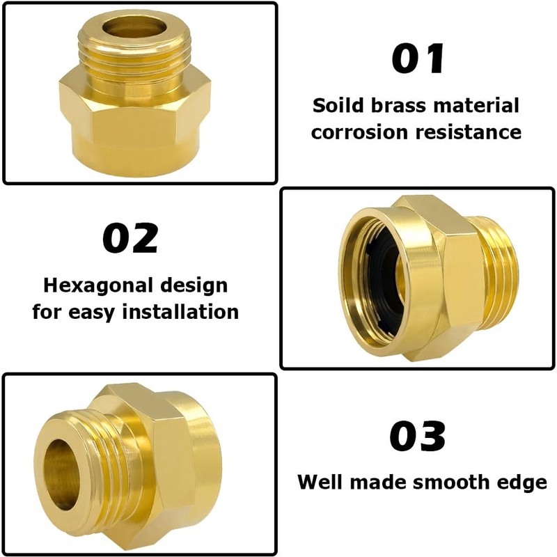 Hooshing Hose Bib Adapter 1-1/16" Fine Thread Female to 3/4